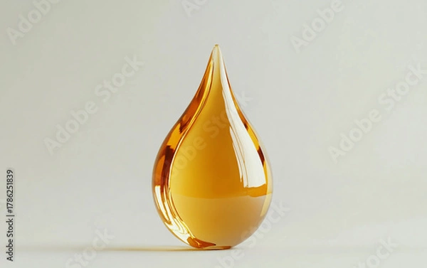 Fototapeta Futuristic artwork of a glossy metallic droplet suspended in air symbolizing luxury, motion, and abstract innovation isolated on transparent background PNG