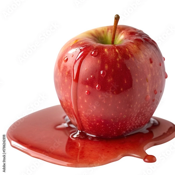 Obraz Slime on apple isolated on transparent background