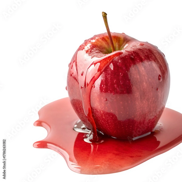Obraz Slime on apple isolated on transparent background