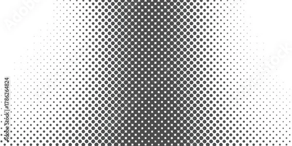 Fototapeta Half tone dots gradient, pattern abstract digital background design element isolated on white background