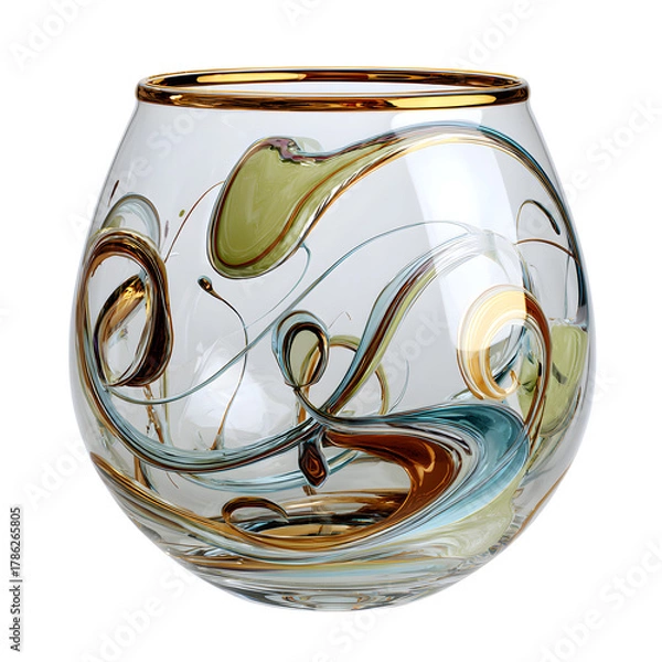 Obraz Elegant Glass Design with Abstract Swirling Curve Pattern
