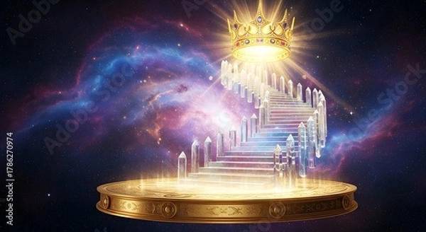 Obraz Stairway to heaven with a crown on top