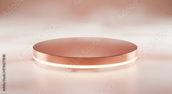 Fototapeta Rose gold podium for product display on background