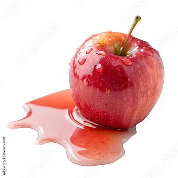 Fototapeta Slime on apple isolated on transparent background