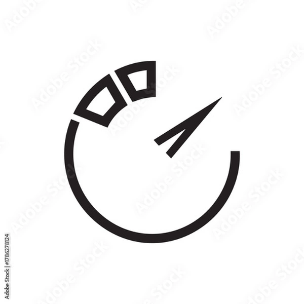 Obraz Speedometer icon isolated on white background