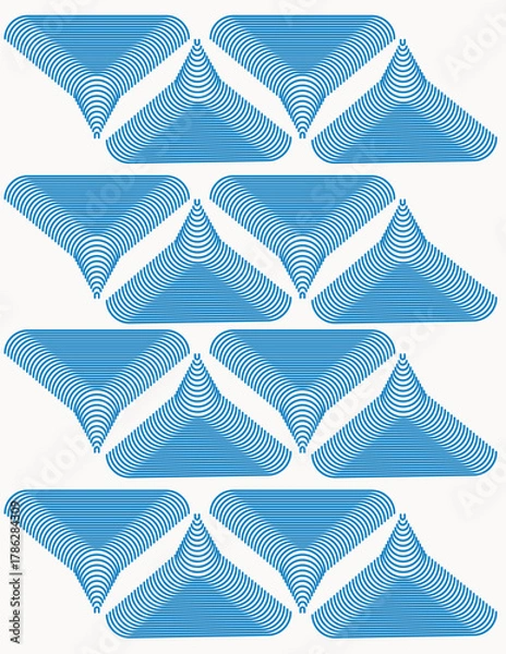 Obraz Abstract blue geometric background with stars and seamless triangular pattern