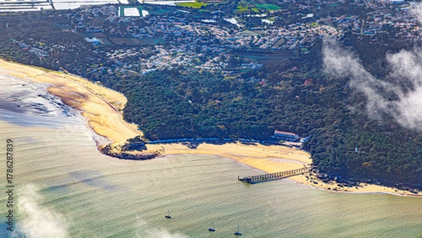 Fototapeta Noirmoutiers Island aerial view in french atlantic ocean