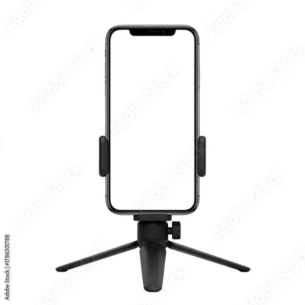 Obraz Smartphone on a Tripod for Content Creation and Mobile Photography.