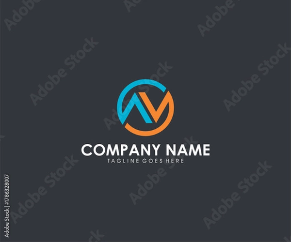 Obraz Dynamic Logo Design Circular Emblem Featuring Interlocking Initials for Modern Brands