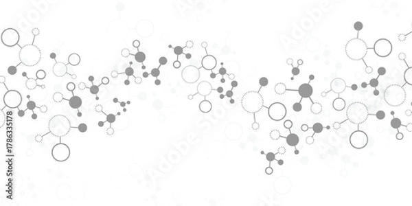 Fototapeta Scientific molecular structure network design for research and technology background