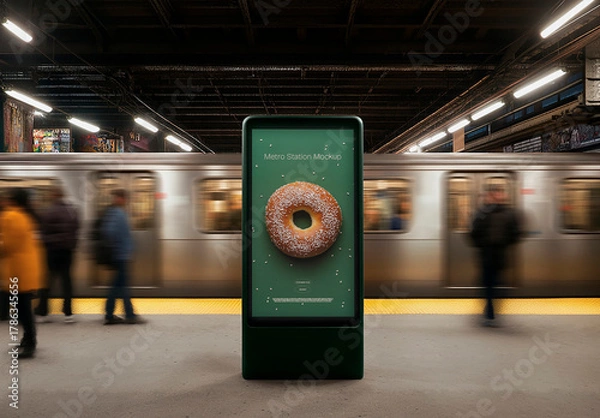 Fototapeta Station Digital Poster Mockup