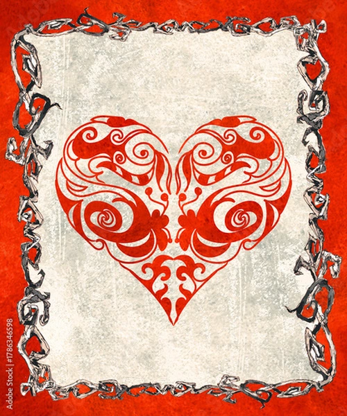 Obraz Playing Cards decorative suits on grunge background