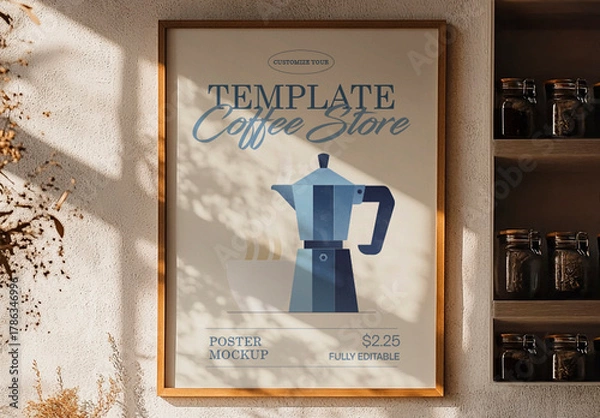 Fototapeta Coffee Counter Frame Mockup