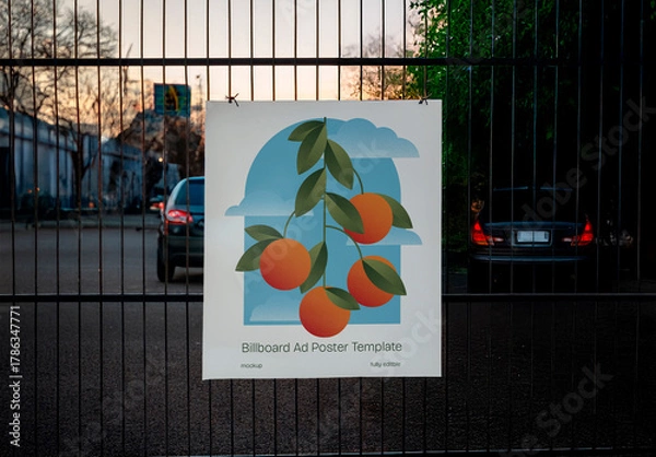 Fototapeta Hanging Poster Mockup 