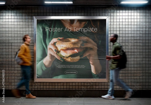 Fototapeta Underground Billboard Mockup