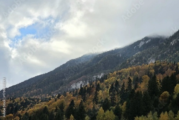 Fototapeta mountain landscape with clouds