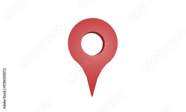 Obraz red map pointer with white background