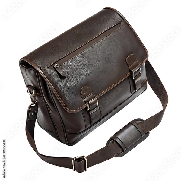Fototapeta Elegant leather messenger bag for modern professionals