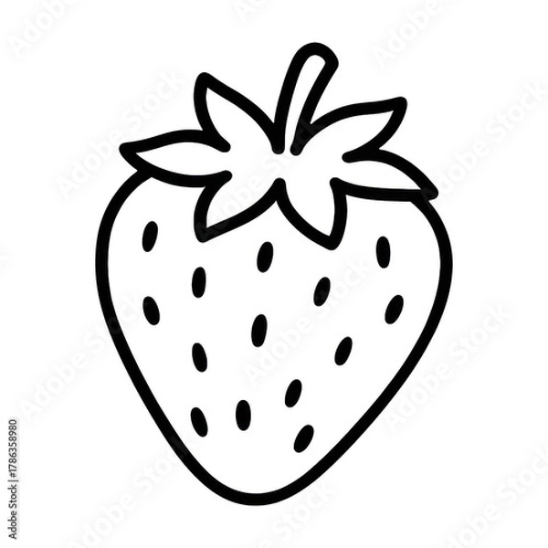 Fototapeta PNG Simple black and white strawberry