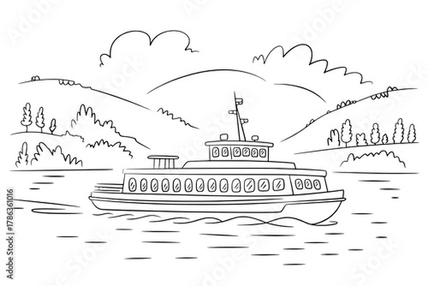 Fototapeta ship in the sea