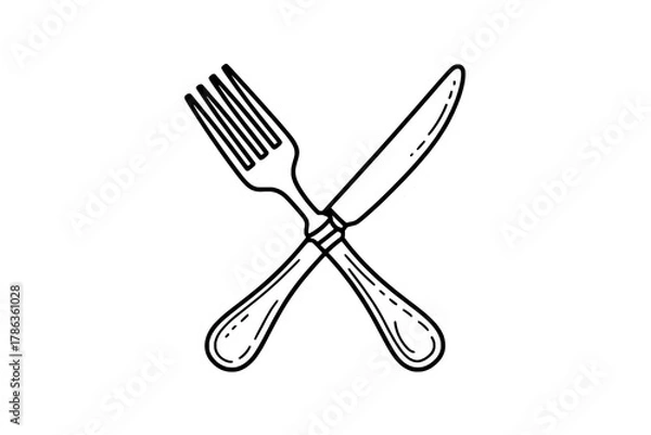Fototapeta fork and spoon