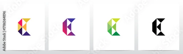 Obraz Triangles Geometric Futuristic Minimalist Modern Letter Initial Logo Design E