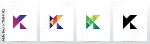 Obraz Triangles Geometric Futuristic Minimalist Modern Letter Initial Logo Design K