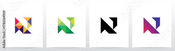 Obraz Triangles Geometric Futuristic Minimalist Modern Letter Initial Logo Design N