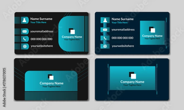 Obraz Modern business card black design layout.