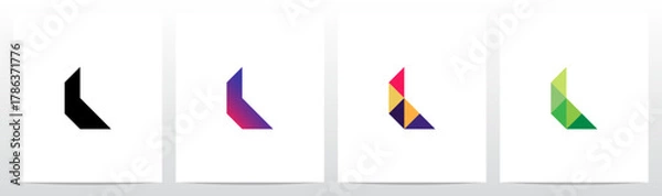 Obraz Triangles Geometric Futuristic Minimalist Modern Letter Initial Logo Design L