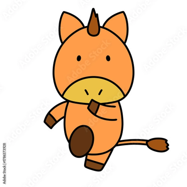 Obraz 走るかわいい馬のキャラクター　イラスト