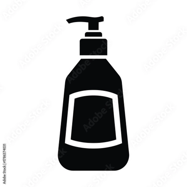 Obraz Black silhouette of a pump bottle with a label area