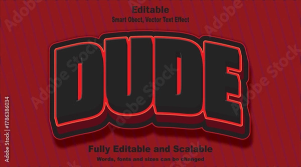 Obraz Dude word cool, casual, street  typography text effect.