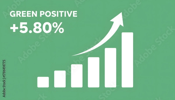 Fototapeta Positive growth trend revealed by rising bar chart and upward arrow