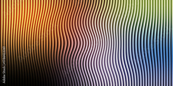 Fototapeta Colorful wavy vertical lines creating a dynamic abstract background.