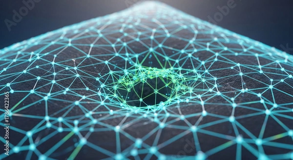 Obraz Elegant nanotech pillow surface with geometric molecular lattice