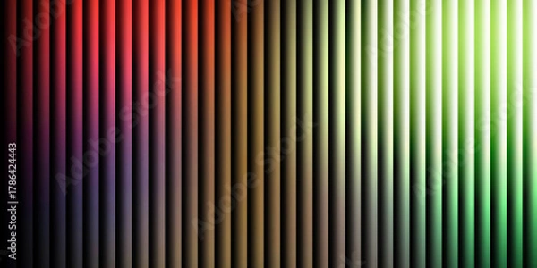 Fototapeta Modern abstract background with vibrant vertical lines and a colorful gradient from red to green.