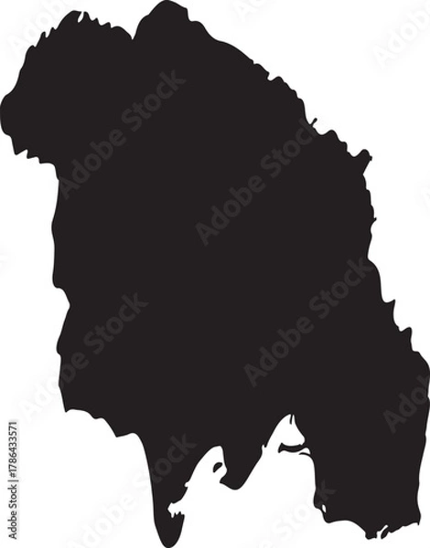 Fototapeta Taiwan island map silhouette vector illustration for geographical and travel concepts isolated on a black background
