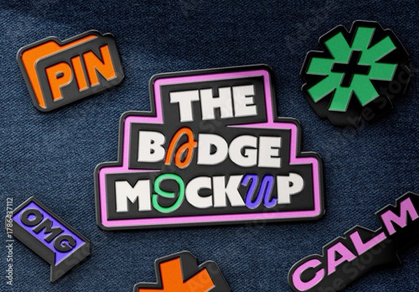 Fototapeta Pin Badge Mockup