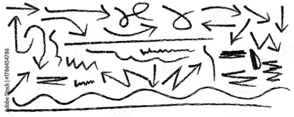 Obraz Abstract Hand Drawn Arrows and Lines Texture Background