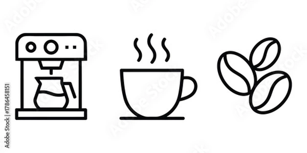 Fototapeta coffee and drink icon set vector illustration