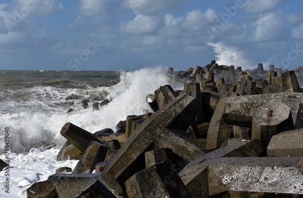 Fototapeta Wellenbrecher an der dänischen Nordsee