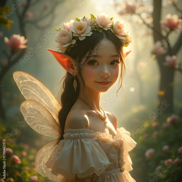Obraz cute little Magnolia fairy