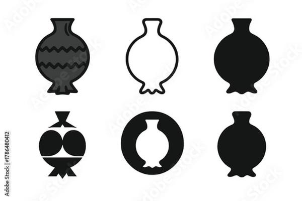 Fototapeta Whoopee Cushion Icons. Humorous Content. Set Logo of Humorous Content: whoopee cushion. Icon set. harmonious logo variations of the same emblematic concept,