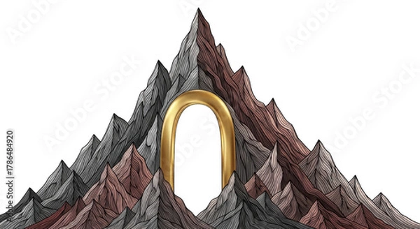 Obraz Gold arch isolated on transparent background