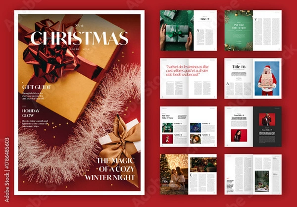 Obraz Christmas Magazine Layout