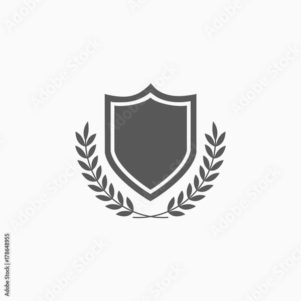 Obraz shield and laurel wreath icon