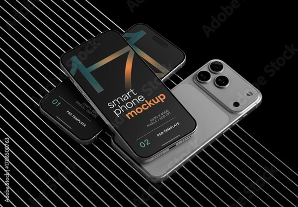 Obraz Dark Smartphone Mockup for App UI Designs