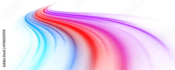 Fototapeta Futuristic perspective with motion blur, sparkling effects, and electric transport flow.