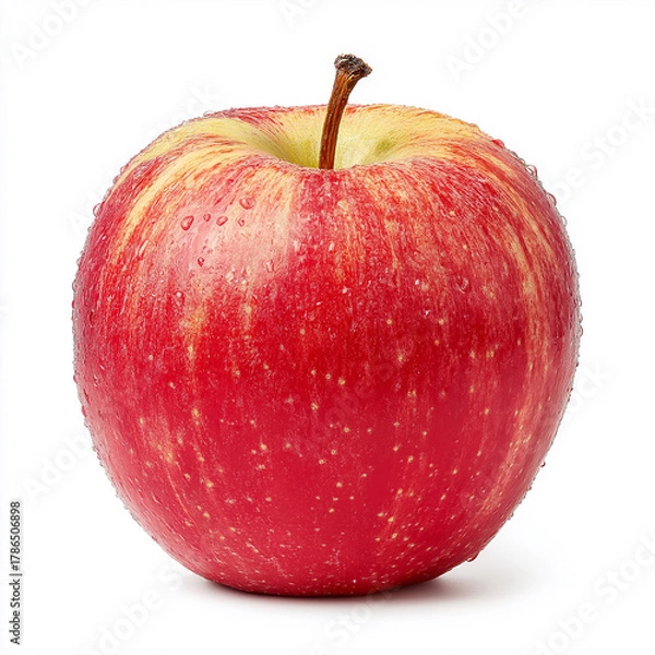 Obraz Fresh Red Apple on White Background, AI generated photo